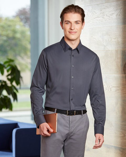 Devon & Jones DG535 - Men's CrownLux Performance Tonal Mini Check Shirt