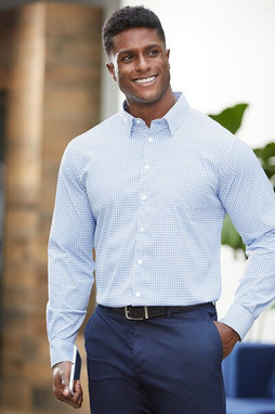 Devon & Jones DG540 - Mens CrownLux Performance Micro Windowpane Shirt