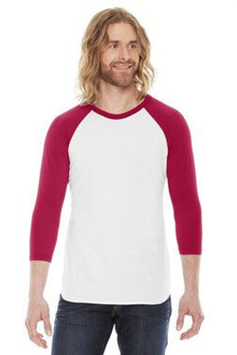 American Apparel BB453W - Unisex Poly-Cotton 3/4-Sleeve Raglan T-Shirt
