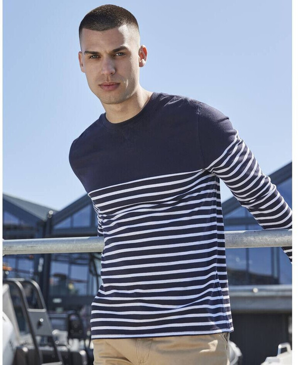 Front row FR134 - Klassisches Langarm Bretonen Shirt aus Baumwolle