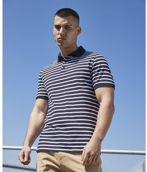 Front row FR230 - Gestreept jersey poloshirt