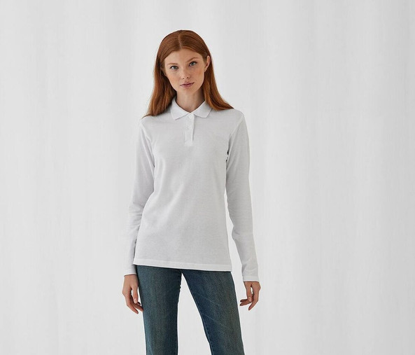 B&C ID1LW - Damen Langarm Polo mit Femininer Passform