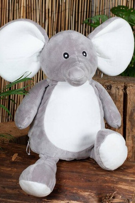 Mumbles MM558 - Éléphant en Peluche Bas Zippé