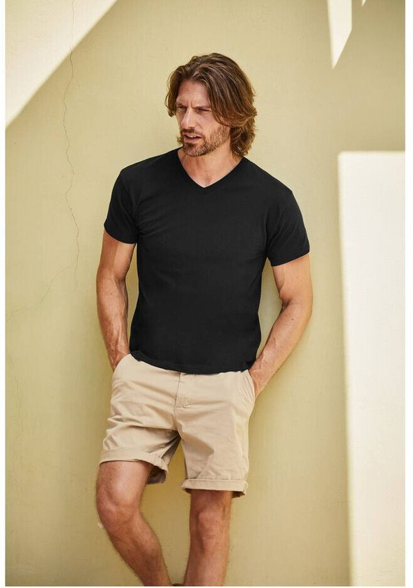 Fruit of the Loom SC224 - Herren T-Shirt mit V-Ausschnitt aus 100% Baumwolle