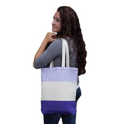 Q-Tees Q125900 - Canvas Tri-Color Professional Tote Bag