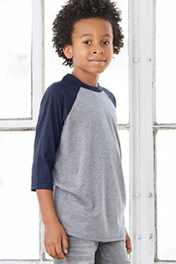 Bella+Canvas C3200Y - YOUTH JERSEY 3/4 SLEEVE BASEBALL TEE