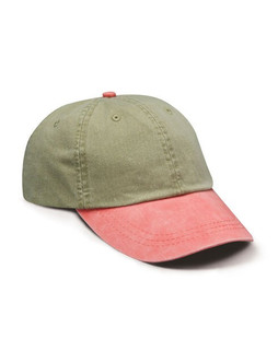Adams LP102 - Vintage Khaki Cotton Cap with Leather Strap