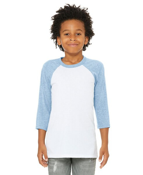 BELLA+CANVAS B3200Y - Youth 3/4 Sleeve Baseball Tee