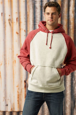 J. America JA8885 - Adult Vintage Heather Fleece Hood