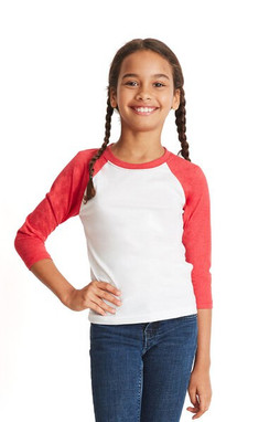 Next Level NL3352 - Youth CVC 3/4 Sleeve Raglan Tee