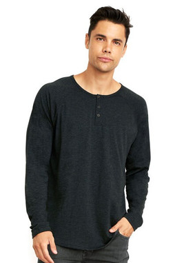 Next Level NL6072 - Remera de Manga Larga Tri-Blend Henley para hombres