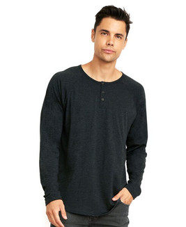 Next Level NL6072 - Remera de Manga Larga Tri-Blend Henley para hombres