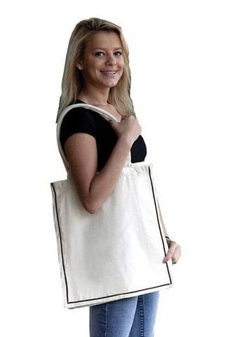 Q-Tees Q125600 - Fancy Shopper With Colour Stripe