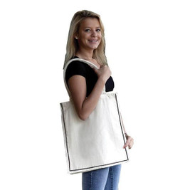 Q-Tees Q125600 - Fancy Shopper With Colour Stripe