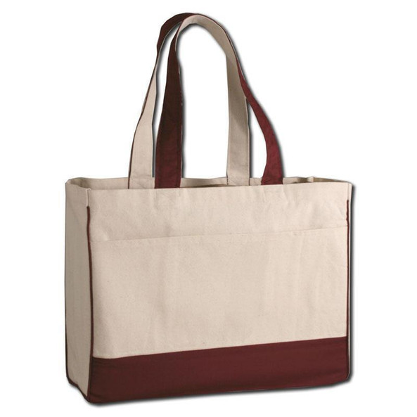 Q-Tees Q1400 - Bolsa de Lona de Algodón con Bolsillo Interior