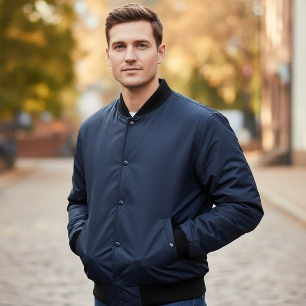 Shaka Wear SHBJ - Water Resistant Nylon Bomber Jacket with Stylish