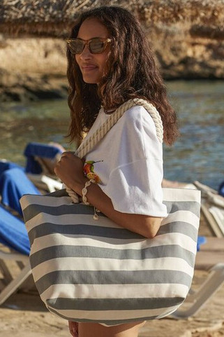 Westford mill WM680 - Coastal Canvas Beach Tote with Rope Handles