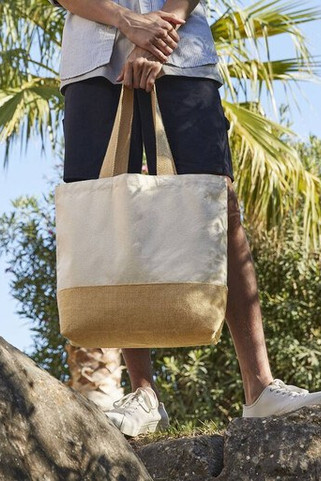 Westford mill WM451 - Cotton/burlap shopping bag