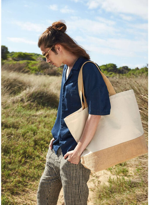 WESTFORD MILL WM452 - Sac shopping XL coton/toile de jute