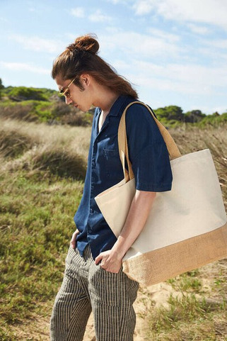 Westford mill WM452 - XL cotton/burlap shopping bag