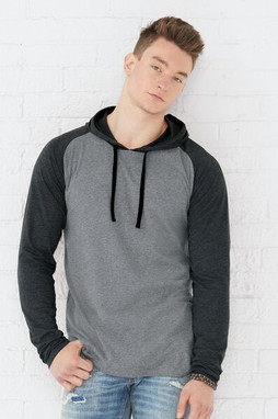 LAT LA6917 - LAT Mens Hooded Raglan Long Sleeve Fine Jersey Tee