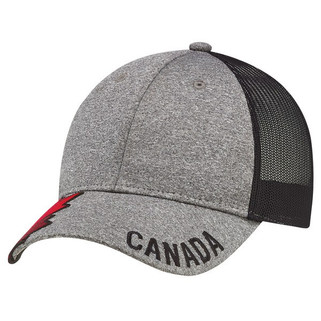 AJM 4H337M - Polyester Heather / Soft Polyester Mesh 6 Panel Constructed Full-Fit (Canada, Mesh Back)