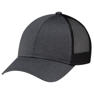 AJM 4H647M - Polyester Heather / Soft Polyester Mesh 6 Panel Constructed Full-Fit (Mesh Back)