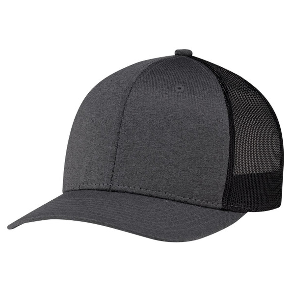 AJM 8H018M - Polyester Heather / Polyester Mesh 6 Panel Constructed Pro-Round (Mesh-Back)