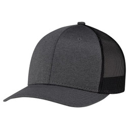 AJM 8H018M - Polyester Heather / Polyester Mesh 6 Panel Constructed Pro-Round (Mesh-Back)