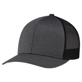 AJM 8H018M - Polyester Heather / Polyester Mesh 6 Panel Constructed Pro-Round (Mesh-Back)