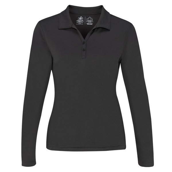 AJM PF2900 - Women's Performance Long Sleeve Polos :: 100% Polyester Pique Knit. 155g/m2 - 4.5oz/yd2