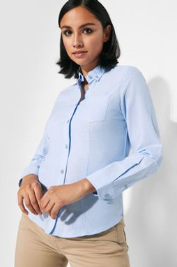 Roly CM5068 - OXFORD WOMAN Fitted long-sleeve shirt with darts on the front and back