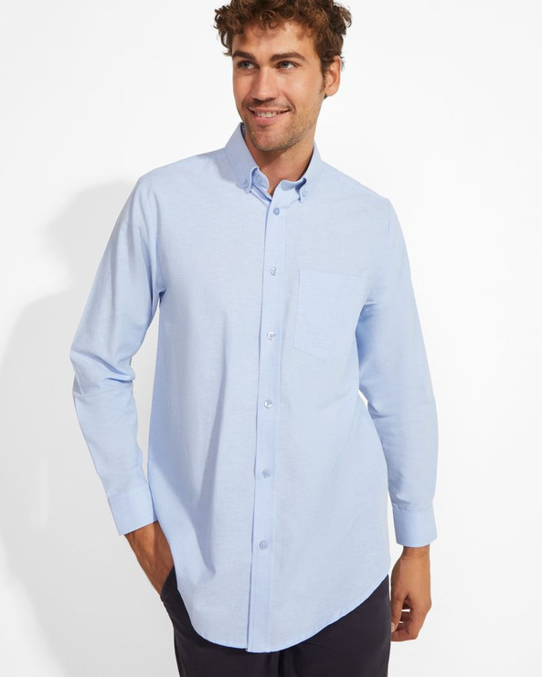 Roly CM5507 - OXFORD  Camisa masculina com bolso no peito esquerdo