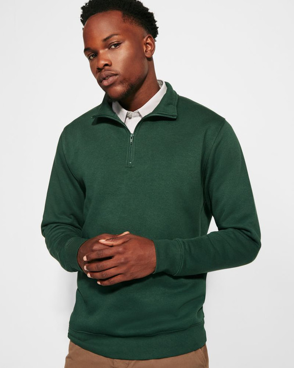 Roly SU1109 - Comfortabele ANETO Sweatshirt met Halve Rits en Polokraag
