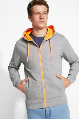 Roly SU1105 - FUJI Sweat jacket in non-brushed fleece with details in fluor colour