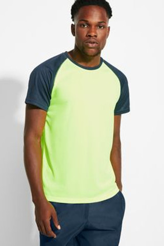 Roly CA6650 - INDIANAPOLIS Funktions T-shirt kurzam Rundhals und Raglanärmeln in Kontrastfarbe