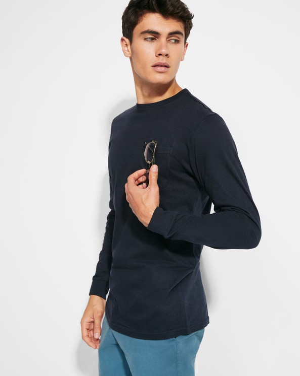 Roly CA1219 - SHIBA T-shirt manches longues avec col rond et poignets en côtes 1x1