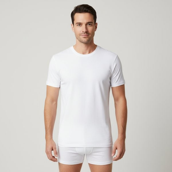 Roly RI2500 - SOUL Short-sleeve underwear t-shirt for men with 1x1 ribbed crew neck