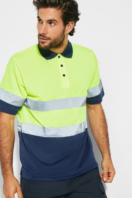 Roly HV9302 - POLARIS Technical high-visibility short-sleeve polo shirt 