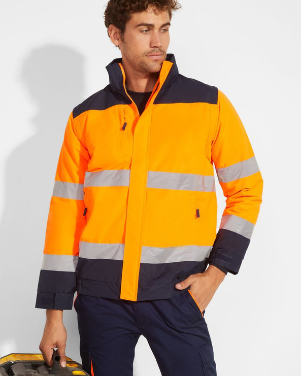 Roly HV9304 - EPSYLON Parka acolchoada de alta visibilidade combinada em duas cores