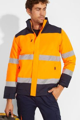 Roly HV9304 - EPSYLON Gewatteerde parka met hoge zichtbaarheid in twee kleurencombinatie