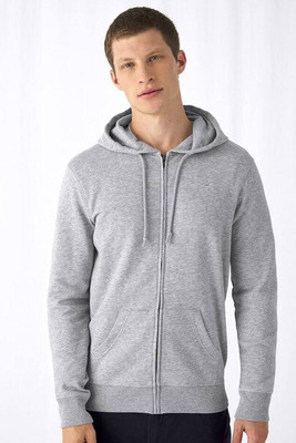 B&C BCU35B - Organic Hoodie met rits