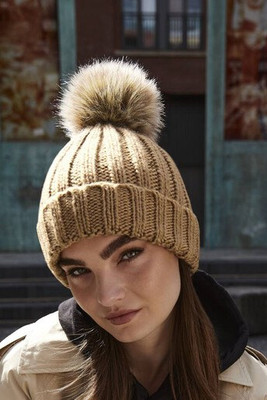 Beechfield BF412 - Big mesh Pop Pom beanie