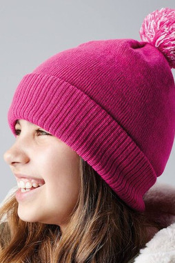 Beechfield BF450B - Childrens hat with pompom