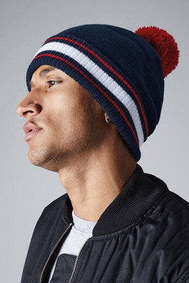 Beechfield BF472 - Beechfield Winter Beanie Met Pompom En Flap