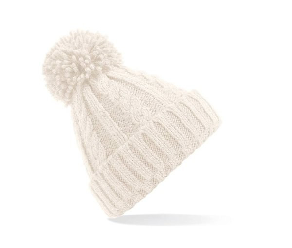 Beechfield BF480 - Cozy Pom-Pom Wool Blend Beanie with Suprafleece