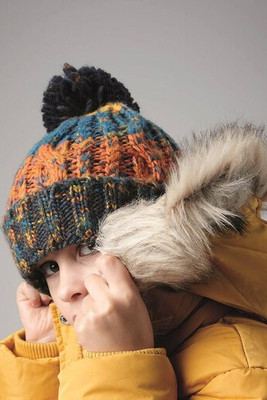 Beechfield BF486B - Children's corkscrew beanie with pompom