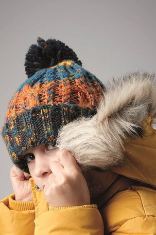 Beechfield BF486B - Childrens corkscrew beanie with pompom