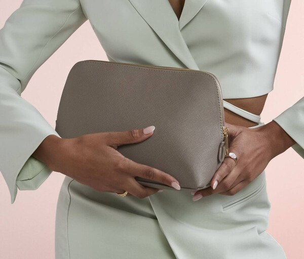 Bag Base BG751 - Elegant Saffiano Faux Leather Pouch by Bagbase