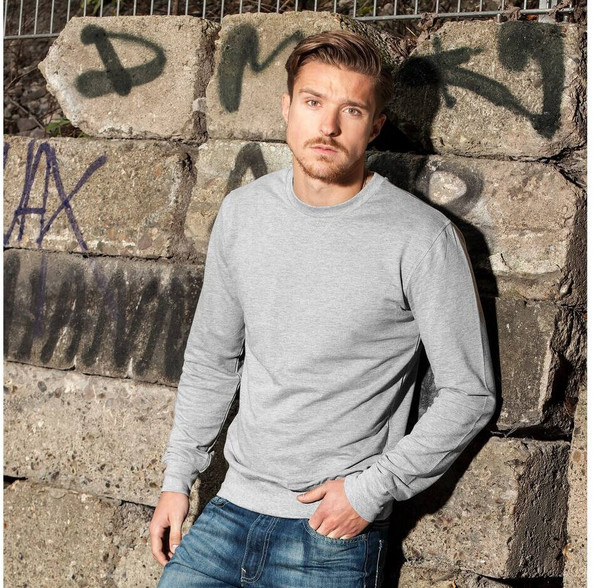 Build Your Brand BY010 - Blusa de gola redonda leve